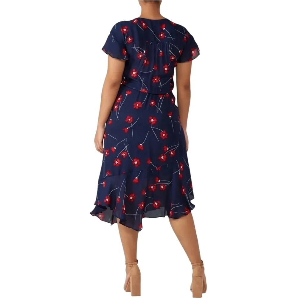 Parker‎ Verity Silk Chiffon Floral Midi Dress Size XS